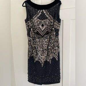 Alberta Ferretti Beaded Sequin Sleeveless Knee Length Formal Cocktail Dress | 10